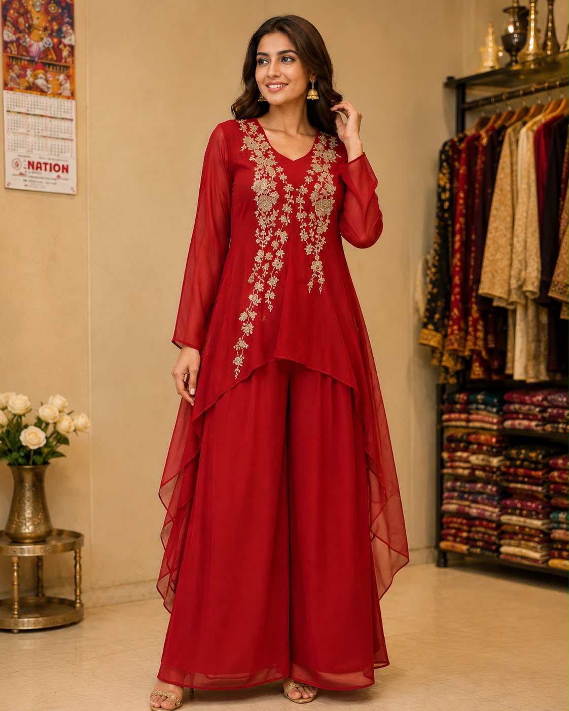 Ruby Royale Indo-Western Co-Ord